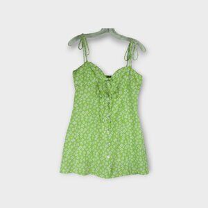 Princess Polly Lara Mini Dress Size 8 Green Floral